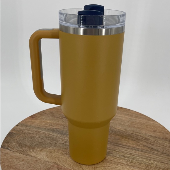 Stanley Mustard Color Insulated Stainless Steel Tumbler with Handle 40 Oz - Picture 7 of 10